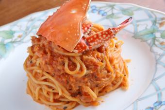 渡り蟹のトマトクリームスパゲティ