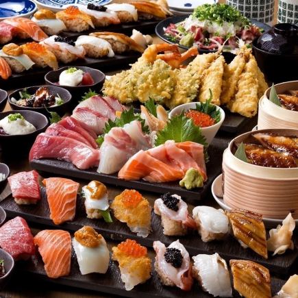 お料理のみ【博多駅限定コース】刺身盛り合わせや寿司など全7品☆