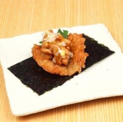 튀긴 샤리에서 먹는 낫토 포장