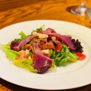 Today's fresh fish carpaccio, served as a salad.