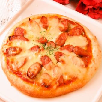 Chorizo and onion pizza