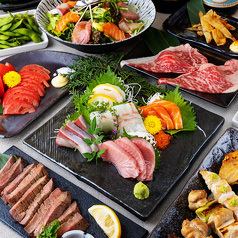 [All-you-can-drink for 3 hours] Enjoy freshly caught fish and Kuroge Wagyu beef in creative cuisine <Kasumi course> 6,000 yen ⇒ 5,000 yen