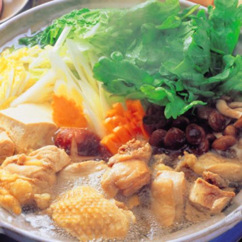 Kyushu chicken hot pot (soy sauce, salt, miso, pork bones) for one person