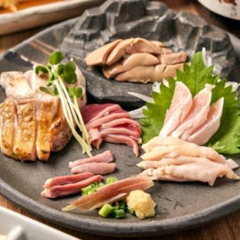 【昼限定宴会コース】【いろり屋食べ比べコース】鳥刺食べ比べ×焼鳥など 全9品 3H飲み放題付
