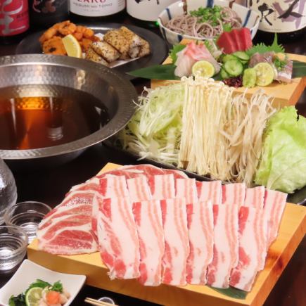 団体様【季節のコース（イベリコ豚の出汁しゃぶ）】2時間飲み放題付き♪全5品/5,500円⇒5,000円