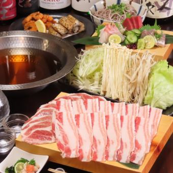 団体様【季節のコース（イベリコ豚の出汁しゃぶ）】2時間飲み放題付き♪全7品/6,500円⇒6,000円