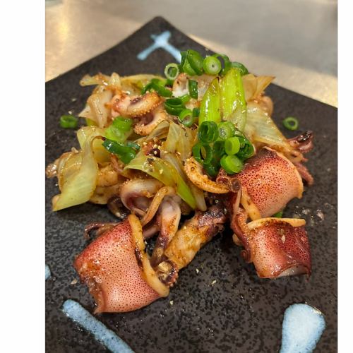 小やりいかのガリバタ醤油炒め