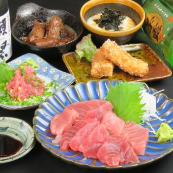 Total 5 dishes [C course] Sashimi/Yamakake/Negitoro/Simmered dish/Fried chicken 2,800 yen (tax included)