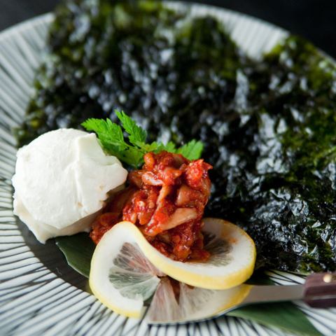 チャンジャのクリームチーズ添え