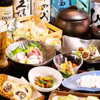 人気No1！【黒毛和牛ステーキサービス付き】個別盛り　料理4500円　150分生ビール飲放込み6500円