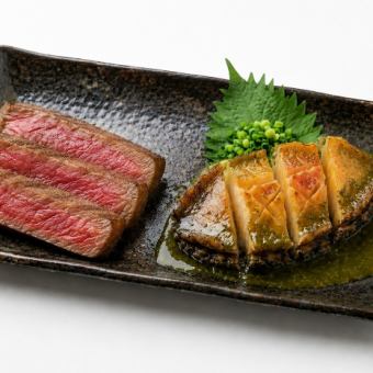 【個別盛り　豪華会食】8品　黒毛牛ステーキと鮑のWメイン！お時間たっぷり3H飲み放題つき！