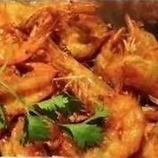 車エビの鉄鍋炒め