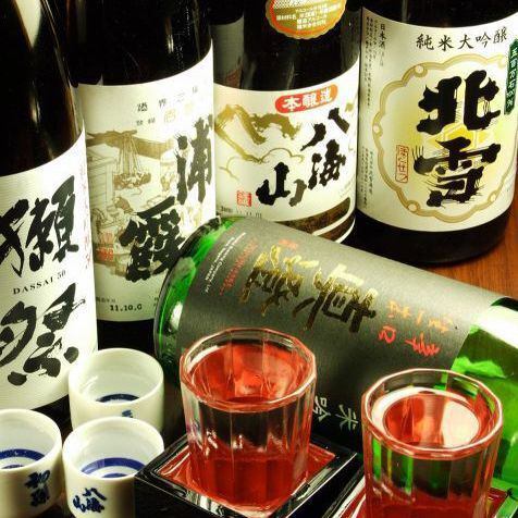 A wide selection of sake and shochu