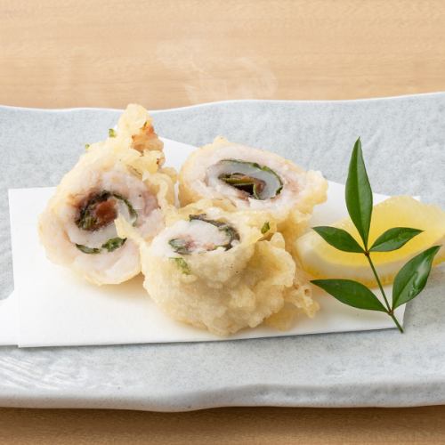 【魚介料理】江戸っ子 カマス大葉巻き揚