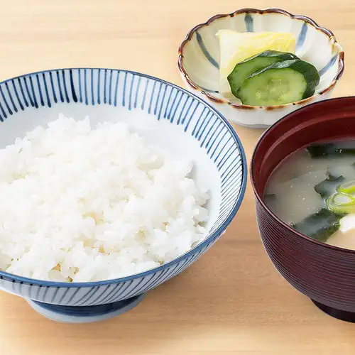 ご飯セット(白米・味噌汁・お新香)