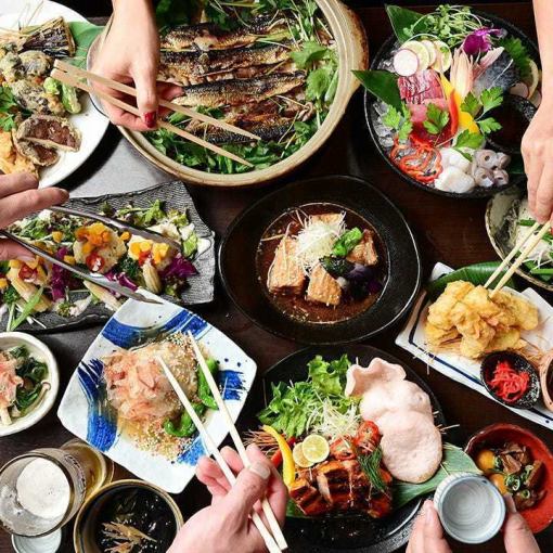 ◇150分飲み放題付◇【旬食材と自慢の逸品を満喫♪料理長おまかせ《お気軽》コース】全9品
