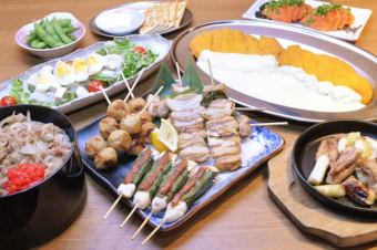 超值！120分钟的满足套餐，附无限畅饮（30分钟前最后点单）共10种，含税5,500日元