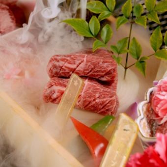 【平日限定忘年会コース】演出◎で夜桜厳選の希少部位盛り合わせ等90分飲み放題付コース