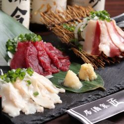 3 kinds of horse sashimi