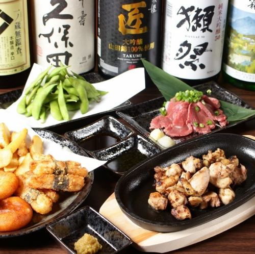 We have prepared a course where you can enjoy local sake and shochu from all over the country and excellent charcoal grill for 4000 yen (tax included)!