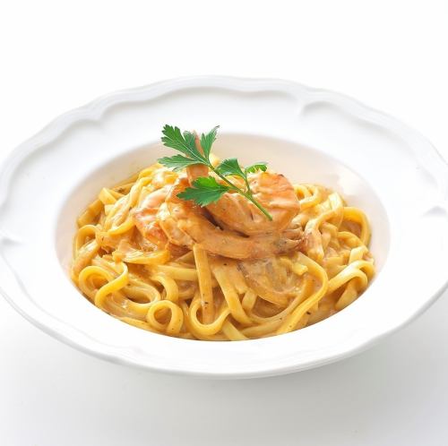 [Pasta] Fettuccine with shrimp cream sauce