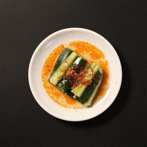 Spicy! Cucumber with chili oil