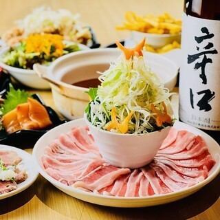 {Private room guaranteed} 3 hours on weekends too♪ [Kagayaki Course] Yumeaji Pork Shabu-shabu 4,000 yen (tax included)