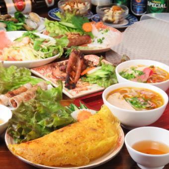 [Same-day reservations OK] Recommended by the manager! Taste Vietnamese classic cuisine Cyclo course <9 dishes in total> 4,000 yen
