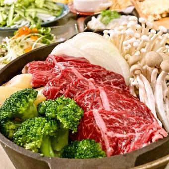 "Red wine & herb demi-glace soup, beef skirt steak demi-glace pot, shrimp dumplings" 8-course meal 3,000 yen