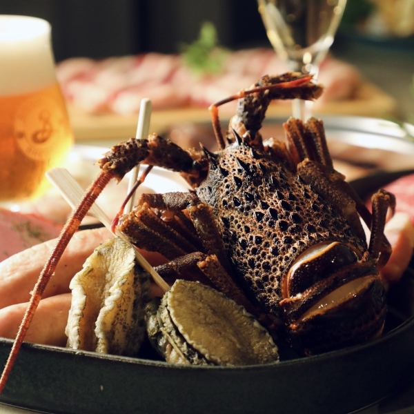 ◎プレミアム特選BBQ『伊勢海老・鮑(アワビ)、"国産A5ランク"黒毛和牛厳選部位4種盛り』etc…豪華なプラン