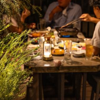 [3F] Rooftop terrace table seating for 8-10 people