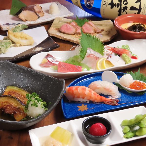 家族人气菜单【鲜鱼生鱼片】*严选新泻当地鱼类的时令美味！套餐4,500日元起！
