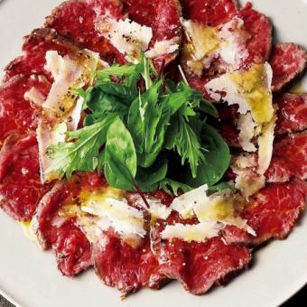 Grilled beef rib carpaccio