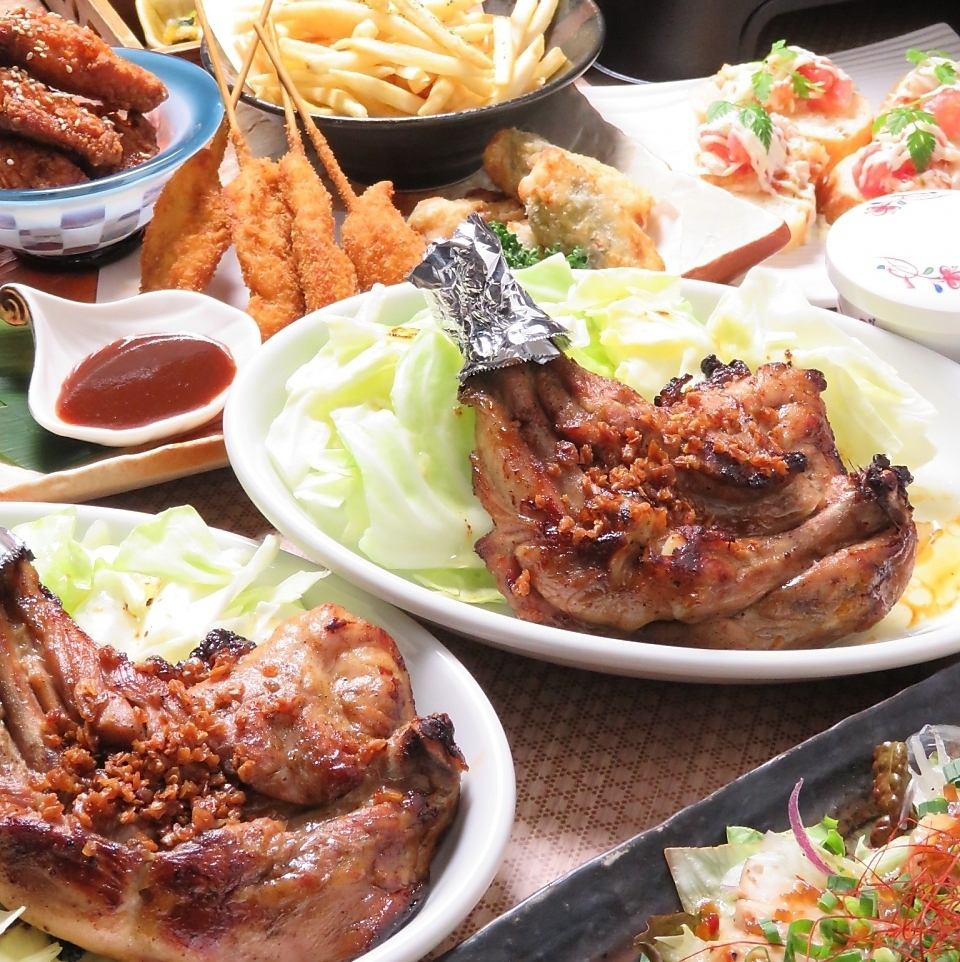 骨付鶏コース全9品◎当店名物料理が勢ぞろい＆2H飲み放題付！