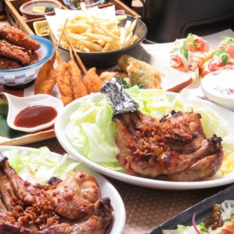 【一人一本骨付鶏付◎名物料理が勢ぞろい♪】2時間飲み放付！豪華骨付鶏コース　全9品