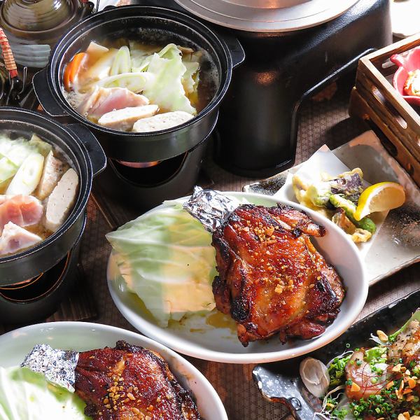 ２H飲み放題付コース【名物の串どりや鶏料理が詰まった4400円/4800円】