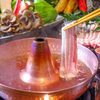 【個室宴会】国産牛& 国産豚しゃぶしゃぶWメインコース120分飲放付6000円
