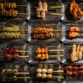 ■2H生付飲み放題 選べるメインに串焼き盛りなど『バル入門コース 』 〈全7品〉3980円⇒2980円