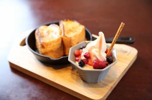 French toast and soft serve ice cream