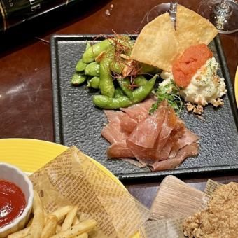 120 minutes (last order 30 minutes before closing) with all-you-can-drink beer and Bibide's popular snacks for 3,500 yen♪