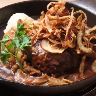 【1日5食限定!】MEAT MEET 能登牛ハンバーグ(150g)ランチ2,500円(税込) ※要予約