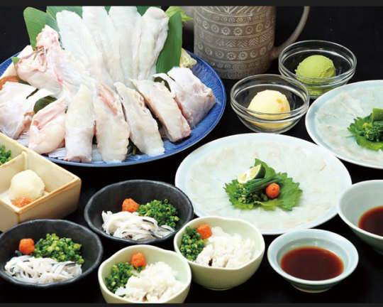 【決算特別価格!】選べるコース5500円(税込)C：ふぐしゃぶコース＋1500円飲み放題90分