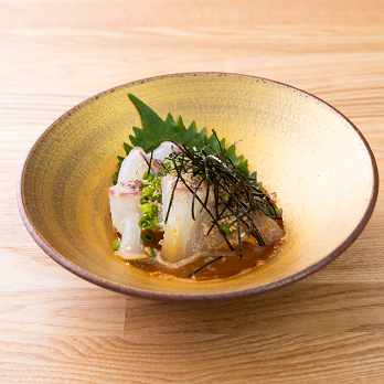 Amakusa sea bream with sesame sauce