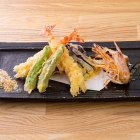 Live-killed Amakusa Tiger Prawns Tempura