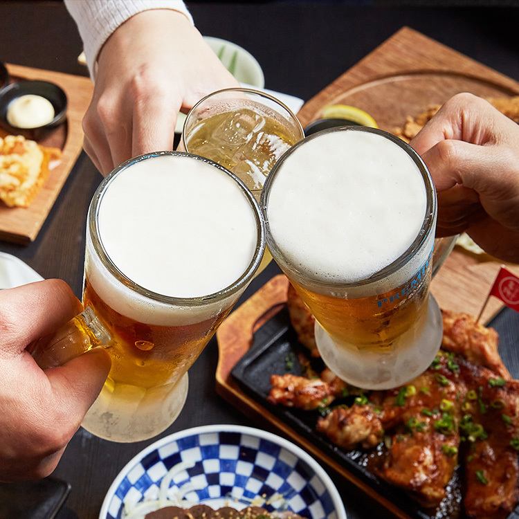ドリンクの種類も豊富にご用意！飲み放題は生ビールもOK★