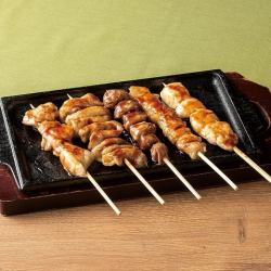 鉄板やきとり　5種盛
