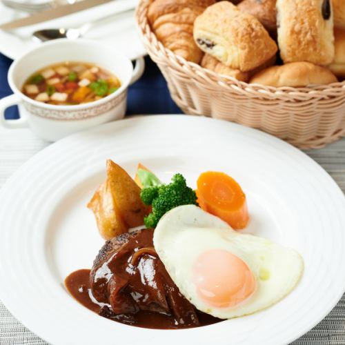 【選べるメインディッシュランチ】淡路島産牛100％プレミアムハンバーグ