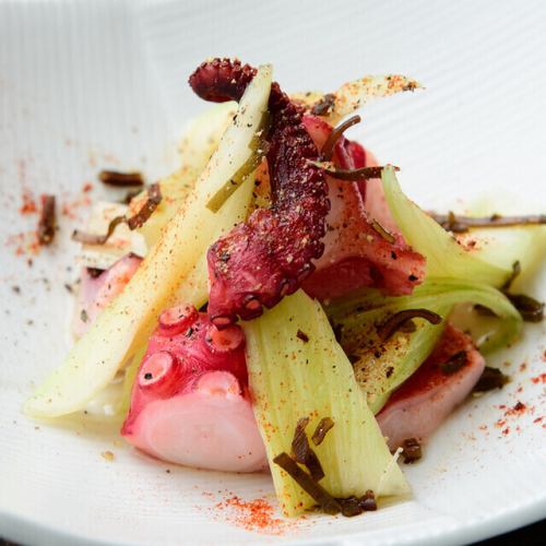 たこブツとセロリの塩昆布マリネ