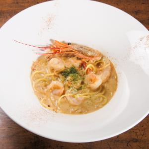 Shrimp mentaiko cream soup for shrimp lovers by shrimp lovers