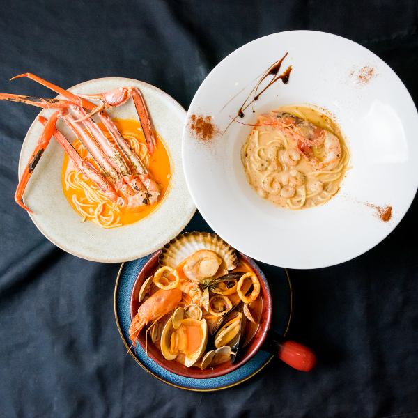 湯麵♪ 我們現在有三種口味可供選擇♪ 每一種意麵都融入了美味的海鮮風味。